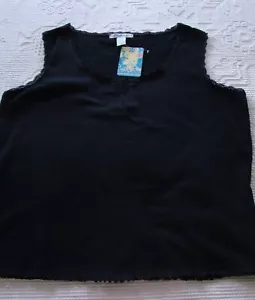 BLACK COTTON BLEND V-NECK KNIT TOP by ONE STEP UP PLUS, SZ 3X (NWT) - Picture 1 of 6
