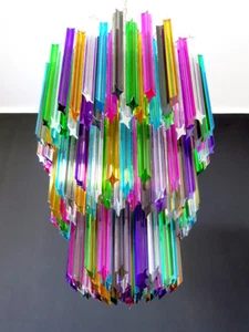 Huge Murano chandelier multicolor quadriedri – 184 prism - Mariangela model - Foto 1 di 12