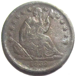 1839-o Seated Liberty Half Dime Very Good/Fine NEW ORLEANS MINT 2nd year - Picture 1 of 2