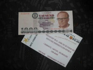 DDR, 1000 M, Banknote, ORANGE EDITION, LIMITIERT, neu - Bild 1 von 3