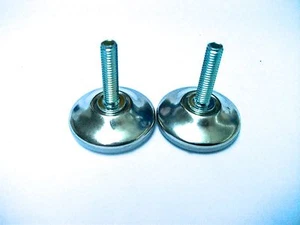 Adjustable feet levelling M6 Chrome 2 pieces GUIDES BEST ON MARKET FOOT R1B4 - Picture 1 of 10