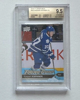 2016-17 Upper Deck #452 Kasperi Kapanen RC rookie young guns BGS 9.5 #S2267 - Image 1 of 2