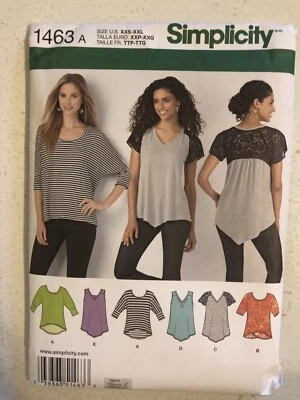 Misses Knit Tops Sewing Pattern by Simplicity, Sizes XXS - XXL - Image 1 of 4