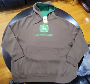 John Deere Men's Brown Graphic Pullover Hooded Sweatshirt Sz 3XL NWT - Picture 1 of 4