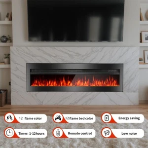 Elektrokamin Elektrischer 3-in-1 Kamin mit Heizung, 3D-Flammeneffekt Wandkamin - Bild 1 von 7