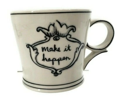 Taza Anthropologie Molly & Hatch taza té café haz que suceda verde por dentro  Foto 1 de 4