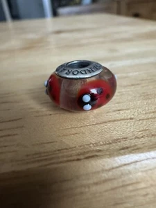 Genuine Pandora Red Ladybird Ladybug Murano Glass Bead Charm - Picture 1 of 4