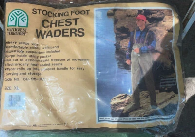 Chest Waders Vinyl Stocking Foot Men's Large Northwest Territory Suspender New - Image 1 of 4