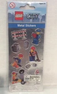 Lego City Metall Aufkleber Bauarbeiter Crew Sammelalbum Party Zubehör NEU - Bild 1 von 8