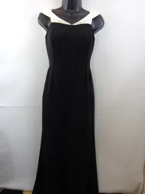 Calvin Klein Formal Dress Women 2 Black White Sleeveless High Low Hem Open Back - Image 1 of 4