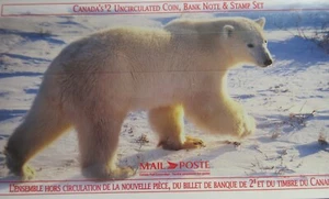 1996 Canada Two Dollars Toonie Coin, Bank Note & Stamp Set. $2 Toon Mint UNC - Picture 1 of 3