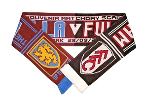 Aston Villa v Fulham 28/09/2025 Half And Half Match Scarf / Football Memorabilia - Picture 1 of 7