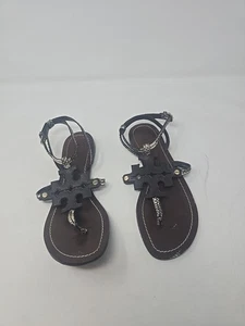 Tory Burch Phoebe sandali bassi in rilievo con serpente marrone taglia 8 - Foto 1 di 10