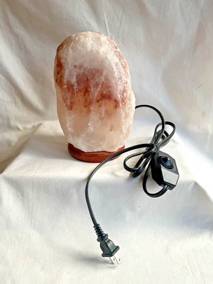 Lámpara de Sal de Vena Rosa del Himalaya con Interruptor de Atenuación Lámpara de Noche de Mesa de 9" Foto 1 de 4