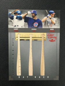 2004 Fleer Classic Clippings Sammy Sosa, Vlad Guerrero, Chipper Bat Rack Red /50 - Picture 1 of 2