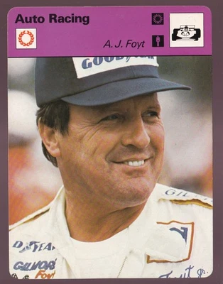 A.J. FOYT NASCAR Car Racer Auto Racing Photo 1978 UK SPORTSCASTER CARD #19-17 - Image 1 of 2