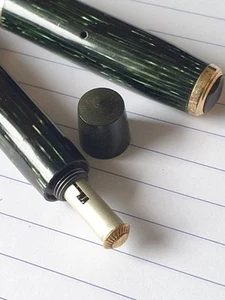 Parker vacumatic junior green emerald shadow wave lockdown filler 14k semi flex - Picture 1 of 19