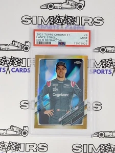 2021 Topps Chrome F1 #8 Lance Stroll Portrait True Gold Refractor #02/50 PSA 9 - Picture 1 of 2