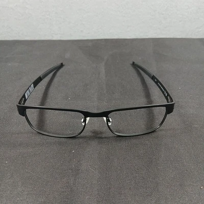 Oakley Metal Plate Eyeglasses 22-198 Matte Black Frames Silver icons 53-18-140 - Image 1 of 4