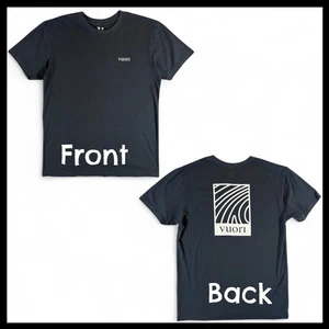 Vuori Lines Black Graphic Tee Short Sleeve Logo Cotton Blend Athleisure Mens M - Picture 1 of 7