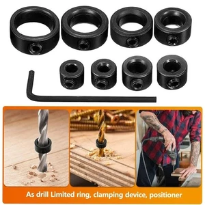 3-16mm Drill Bit Limiter Adjustable Drill Stop Ring Woodwork Tools - Picture 1 of 14