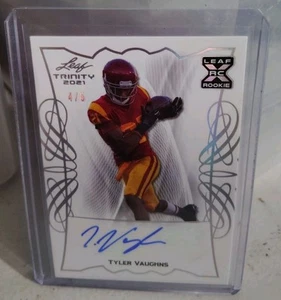 2021 Leaf Trinity - Auto Tyler Vaughns #BA-TV1 Silver Foil #4 of 5 Made (AU, RC) - Picture 1 of 3