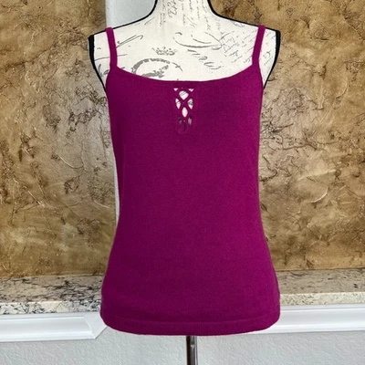 St John by Marie Gray 100% Cashmere Tank Top Womens Small Sleeveless Knit Pink - Image 1 of 4