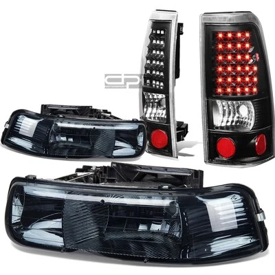 PARA 99-02 SILVERADO FARO CRISTAL AHUMADO+ESQUINA+LUZ TRASERA LED NEGRA/LÁMPARA Foto 1 de 4