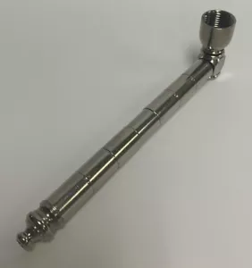NICKEL METALL TABAK HAND FRIEDENSPFEIFE 5,75 ZOLL MIT ÜBERGRÖSSE SCHÜSSEL - Bild 1 von 3