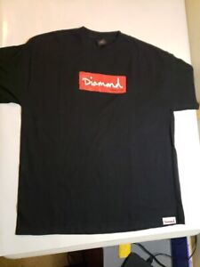 Vintage Diamond Supply Co OG Script Shirt - XL Black Red - Skateboarding