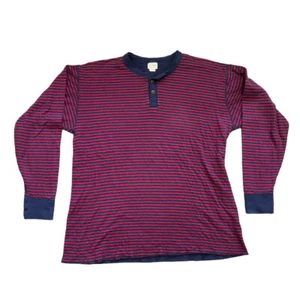L.L. BEAN RIVER DRIVER HENLEY Shirt Wool Blend Two-Layer Striped USA X-Large - Picture 1 of 8
