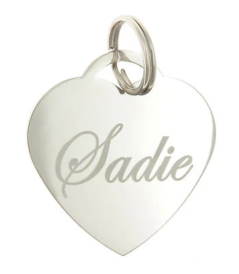 Custom Engraved Personalized Stainless Steel Heart Shape Dog Tag Pet ID Name - Image 1 of 4