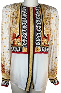 Via Condotti italienische Bluse mit Kette Seide Lagenlook - Bild 1 von 7