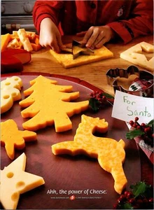 2001 Americas Dairy Farmers Ad - Holiday Snacks - Cookie Cutter Cheese for Santa - Picture 1 of 1