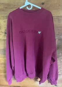 Felpa girocollo Big Dogs marrone casual comoda logo ricamato uomo 3XL - Foto 1 di 10