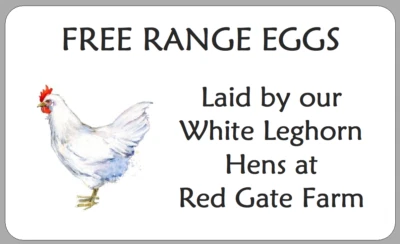 THE LITTLE LABEL COMPANY White Leghorn Hen Egg Box Labels Small Personalised Watercolour Carton Stickers