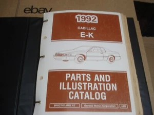 1992 CADILLAC ELDORADO AND SEVILLE PARTS BOOK NUMBERS CATALOG OEM ORIGINAL - Picture 1 of 8