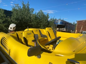 95 boss 4 seater boat with 25 hp outboard motor w/trailer