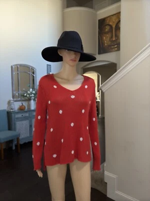 Suéter Madera Ships Lunares Mujer S/M Rojo Blanco Foto 1 de 4