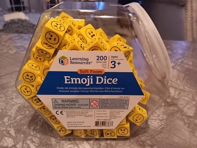 Learning Resources Soft Foam Emoji Dice 200 Count In Tub- Brand New & Sealed - Image 1 of 4