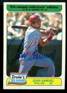 Juan Samuel #27 signed autograph auto 1985 Topps Drake's BIG HITTERS Card ~ - Picture 1 of 1