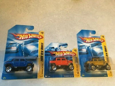 (3) 2008 First Editions Hot Wheels "HUMMER H2 SUT" - 1 is a Inter. Short Card! - Image 1 of 4