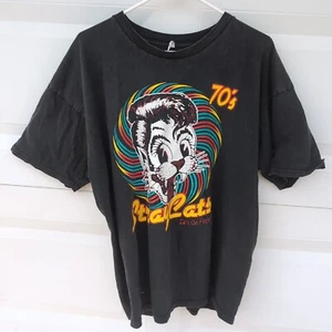 VTG STRAY CATS T-shirt Rockabilly Cool Cat Tattoo Black SIZE XXL Nice Fade Black - Picture 1 of 11