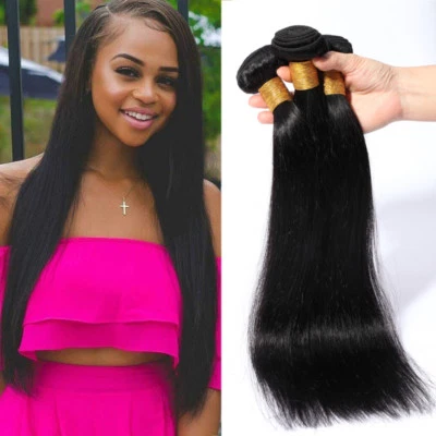 4 paquetes de extensiones de cabello humano virgen suave sin procesar coser en tejido trama 400G EE. UU. Foto 1 de 4