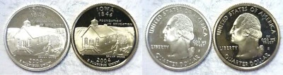 2004-S Iowa Statehood Quarter Silver & Clad Proofs 2 Coin Set - Image 1 of 3