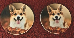 CORGI DOG CAR COASTERS-2-PK TO PREVENT STICKY CUP HOLDERS~STOCKING STUFFER!! - Picture 1 of 1
