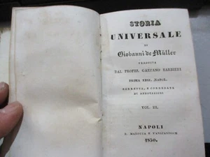 STORIA UNIVERSALE di G. DE MULLER - NAPOLI 1850 volumi 1/4 in un TOMO - Foto 1 di 7