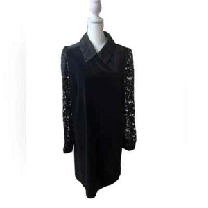 Draper James Women’s Velvet Shift Lace Sleeve Collared Shift Size 12 - Bild 1 von 5