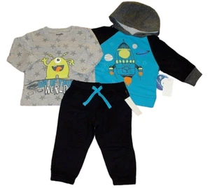 Baby Boys Clothes Nannette Kids Space Rocket 3pc Outfit Set Size 12M 18M NWT - Picture 1 of 4