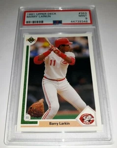 1991 Upper Deck #353 Barry Larkin Card Graded PSA 9 Mint Pop 4 - Picture 1 of 2